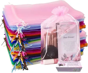 Daszui 60Pcs Organza Bags 8x12 Inches Mixed Color with Drawstring Favor Bags, Jewelry for Wedding Parties Party, Toy Candy, Christmas Favor Gift Bags (8x12 inches, Mixed Color)