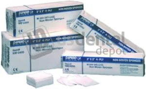 DEFEND- Non Woven Gauzes/Sponges 4in x4in 2000 Bags (5.08cm x 5.08cm) (# NW-0400) DEFEND- Non Woven Gazas/Esponjas 4in x4in 2000 Bags (5.08cm x 5.08cm) (# NW-0 113646