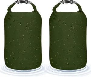 Desoto Waterproof Dry Bag 2 packs, 2L/5L/10L/20L/40L/70L Dry Sack Lightweight Portable, Dry Storage Bag to Keep Gear Dry Clean for Kayaking, Gym, Hiking, Swimming, Camping (Army Green, 70L)