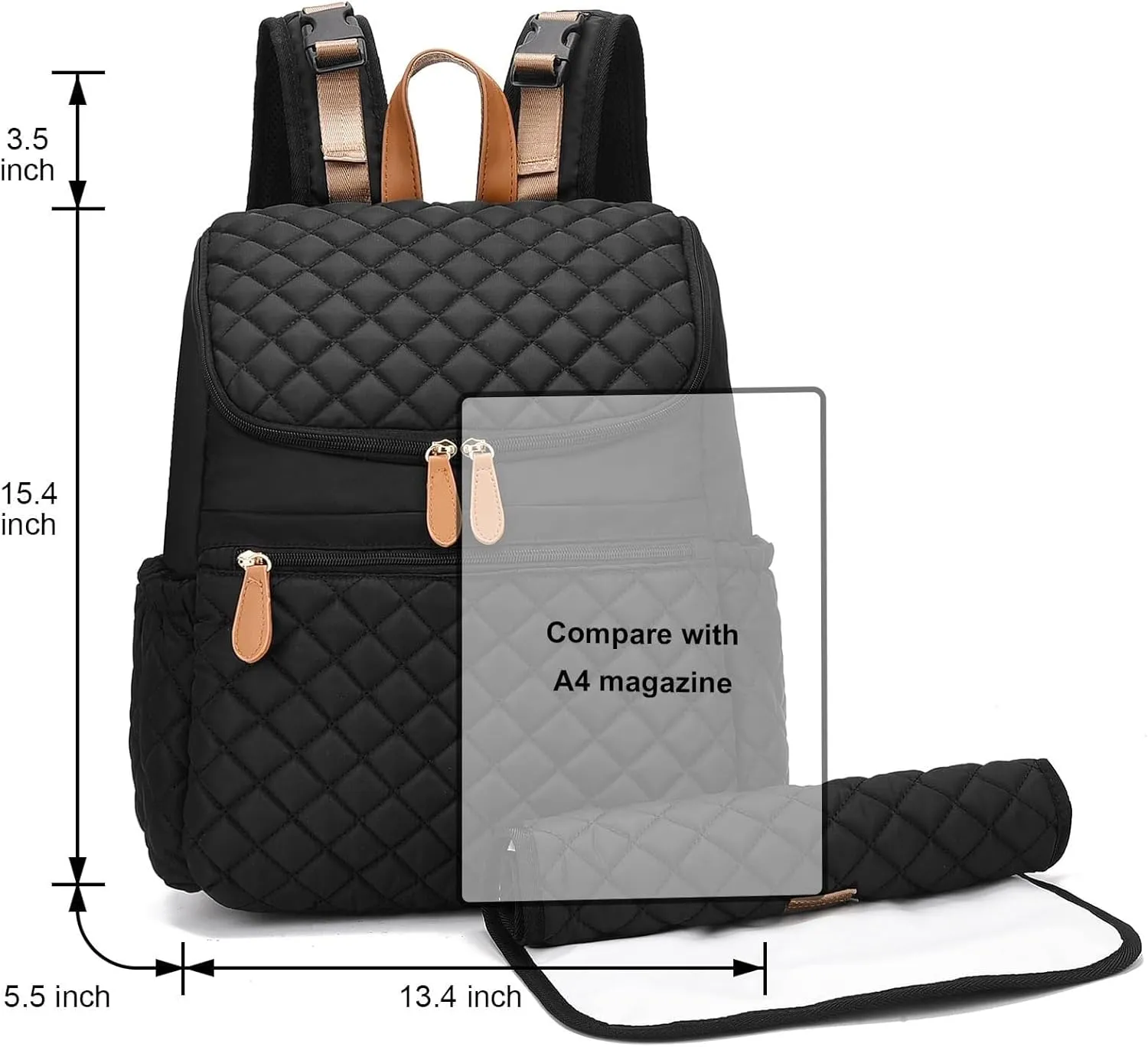 Diaper Backpack-Multifunction Waterproof Diaper with Changing Pad Travel Large Capacity Essentials Baby Diaper