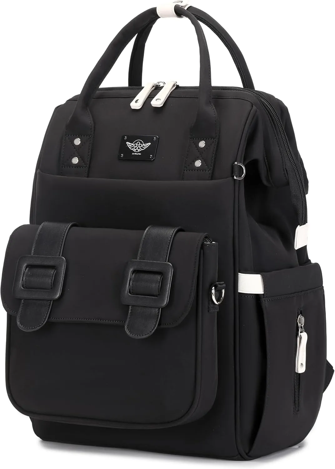 Diaper Bag Backpack, Large Capacity, Water-Resistant, Backpack and Messenger Bag Set Can be Combined Disassembled (Black)