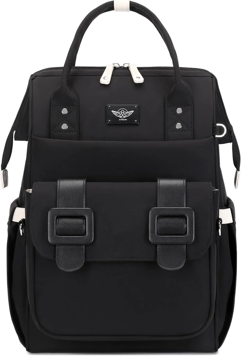 Diaper Bag Backpack, Large Capacity, Water-Resistant, Backpack and Messenger Bag Set Can be Combined Disassembled (Black)
