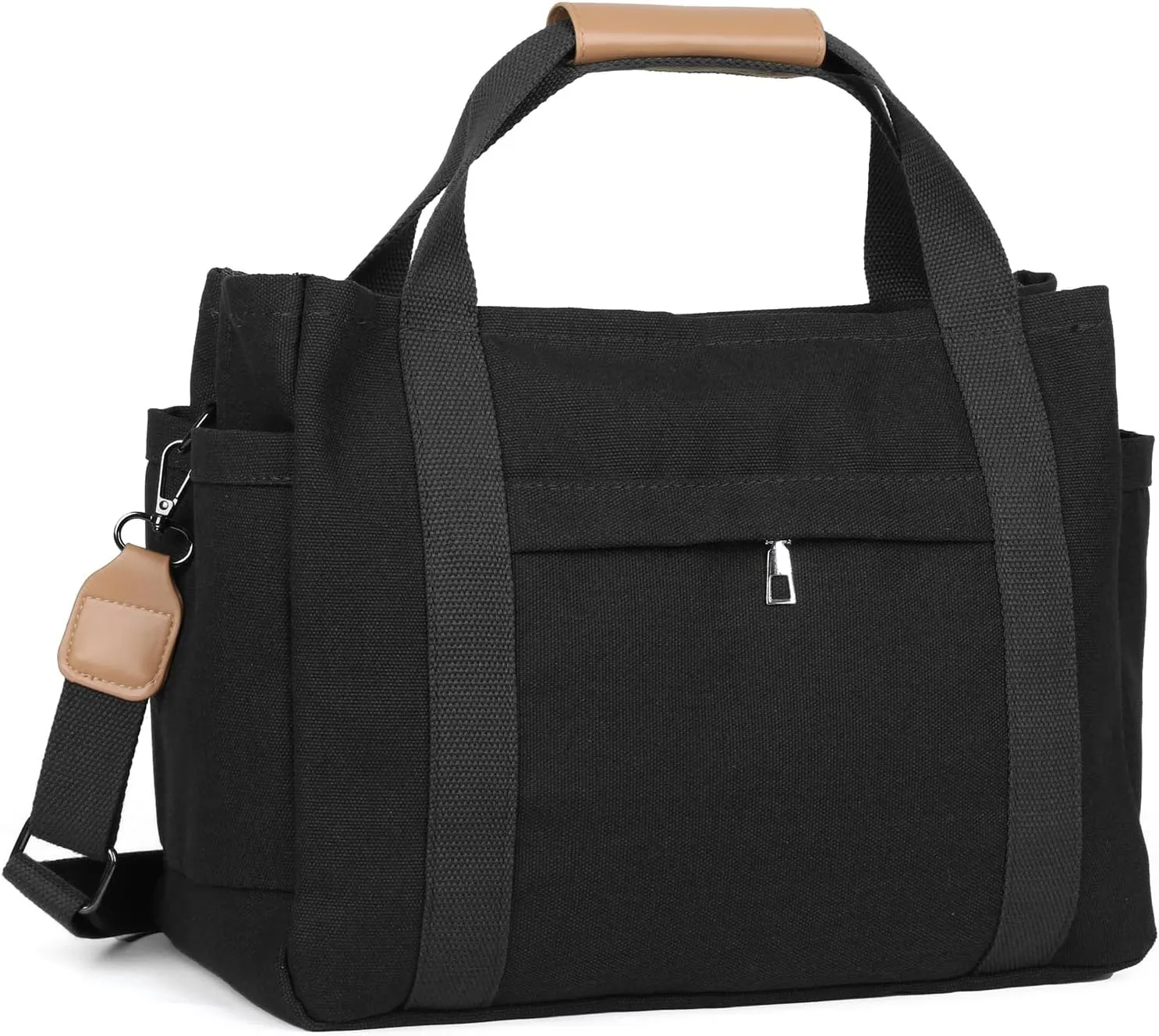 Didida Tote Bag for Women, Multi-Pocket Canvas Tote Bag with Compartments,Hand or Shoulder Large Capacity for Travel,Work