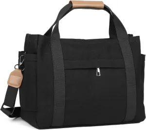 Didida Tote Bag for Women, Multi-Pocket Canvas Tote Bag with Compartments,Hand or Shoulder Large Capacity for Travel,Work