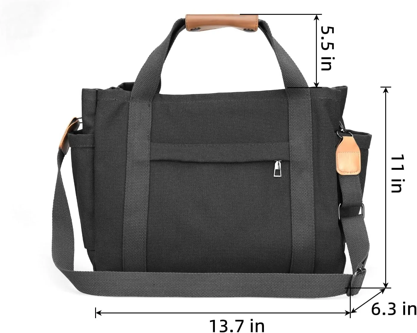 Didida Tote Bag for Women, Multi-Pocket Canvas Tote Bag with Compartments,Hand or Shoulder Large Capacity for Travel,Work