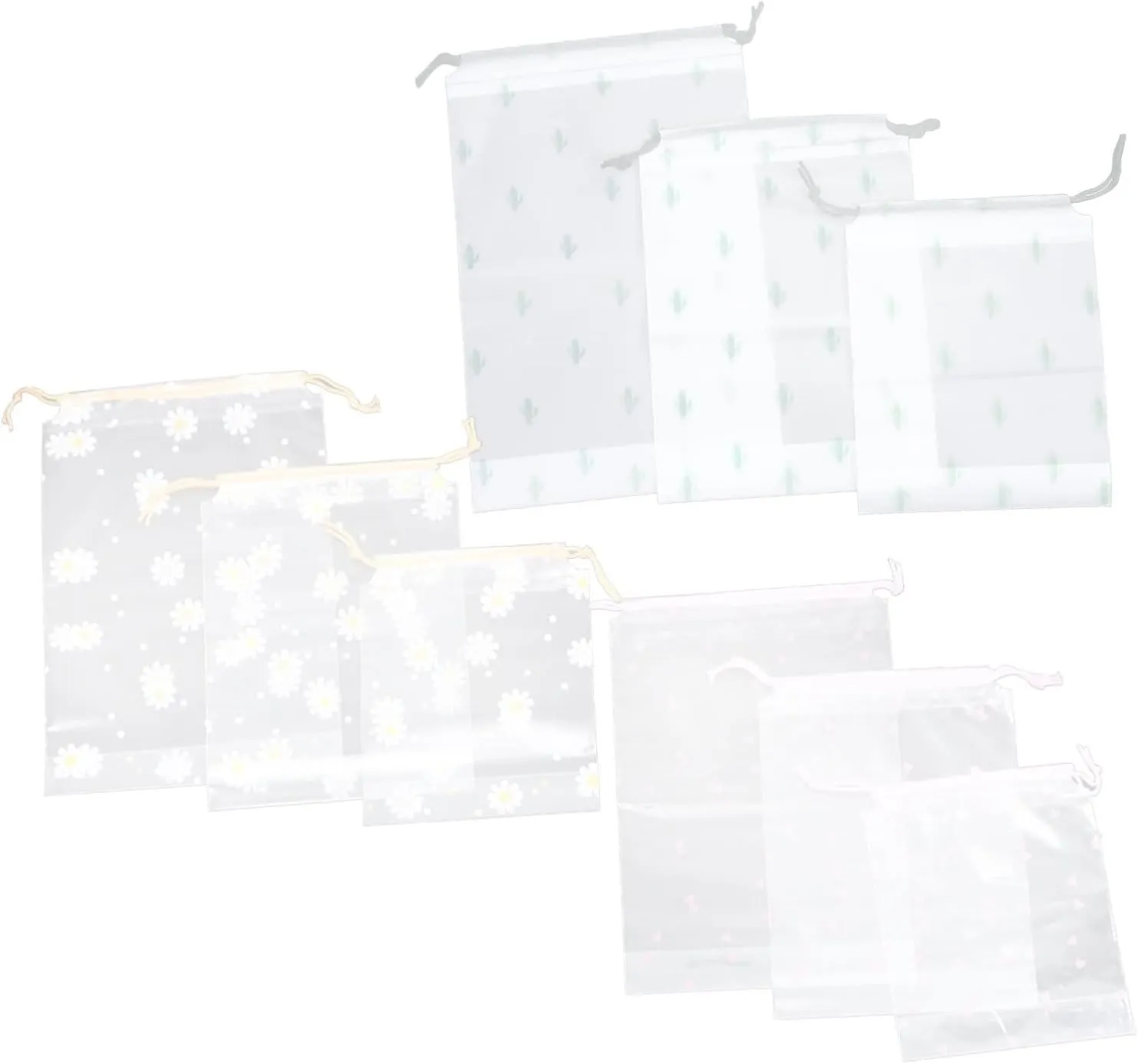 Didiseaon 9pcs Drawstring Clothing Bag Travel Sealed Storage Bags Plastic Packing Bags for Suitcases