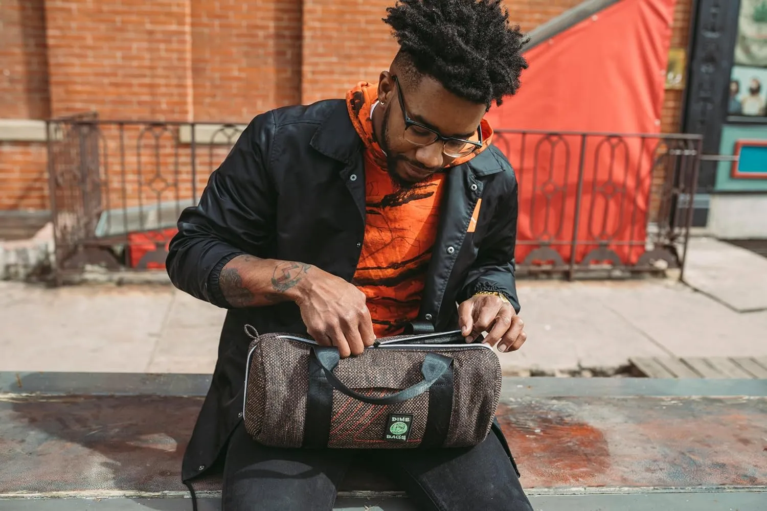 Dime Bags - Padded Duffle Tube, Durable Hemp Blend (15 Inch, Red)
