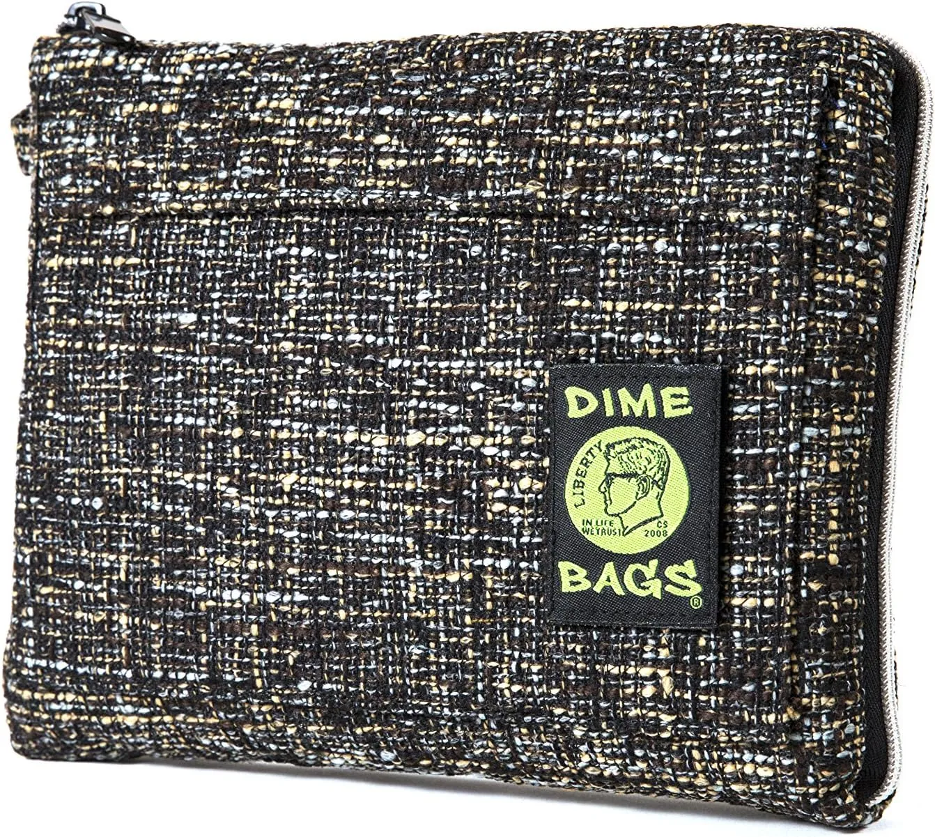 DIME BAGS Padded Pouch – Smell Proof Protective Case with Padded Interior, Durable Hemp-Polyester Fabric, Heavy-Duty Zippers & Interchangeable Patch, Travel & Storage for Fragile Items