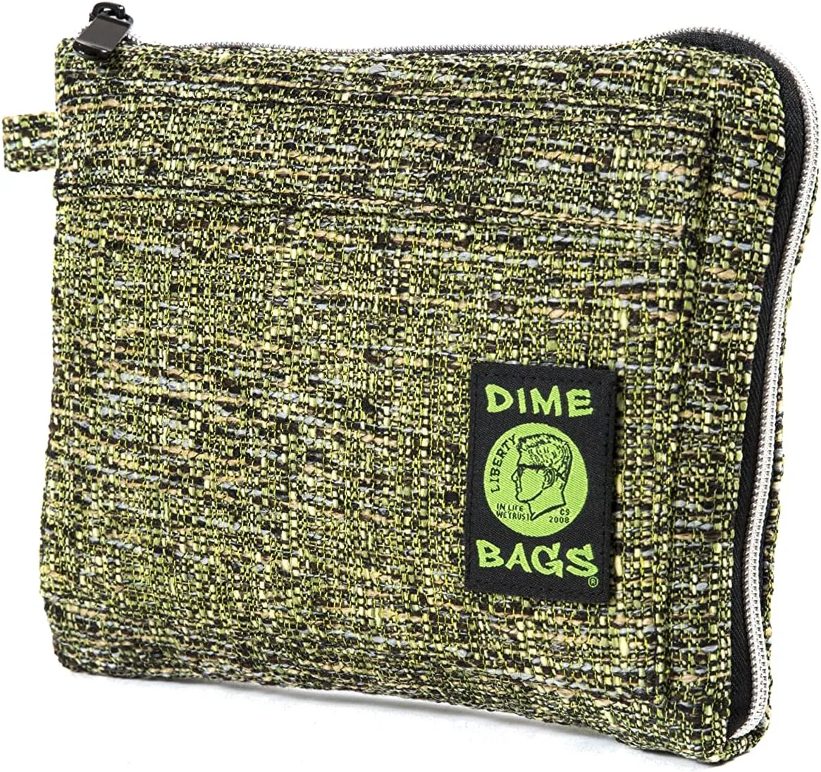 DIME BAGS Padded Pouch – Smell Proof Protective Case with Padded Interior, Durable Hemp-Polyester Fabric, Heavy-Duty Zippers & Interchangeable Patch, Travel & Storage for Fragile Items