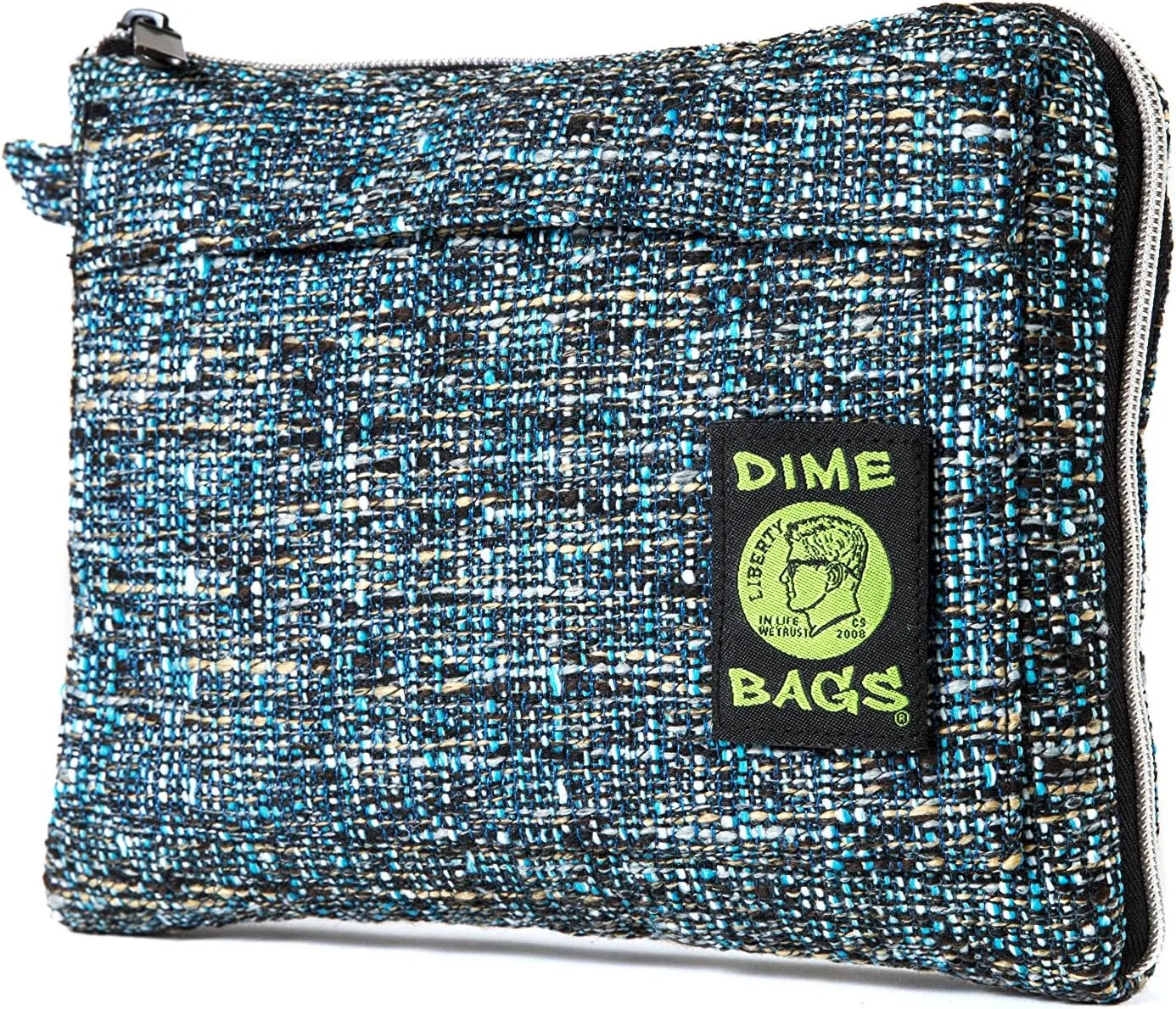 DIME BAGS Padded Pouch – Smell Proof Protective Case with Padded Interior, Durable Hemp-Polyester Fabric, Heavy-Duty Zippers & Interchangeable Patch, Travel & Storage for Fragile Items