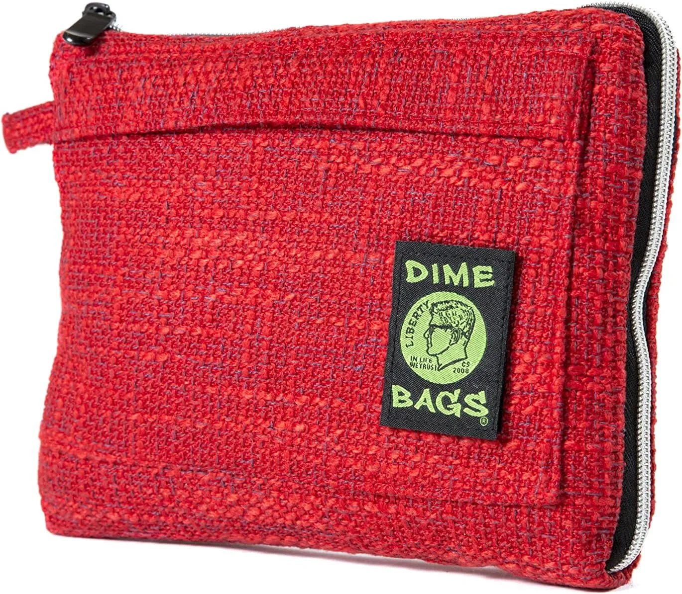 DIME BAGS Padded Pouch – Smell Proof Protective Case with Padded Interior, Durable Hemp-Polyester Fabric, Heavy-Duty Zippers & Interchangeable Patch, Travel & Storage for Fragile Items