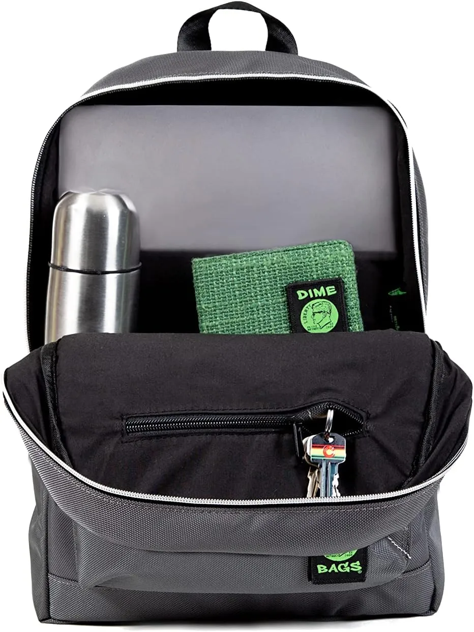 DIME BAGS - Study Buddy, Water-Resistant Backpack, 15-inch Padded Laptop Compartment (Graphite)