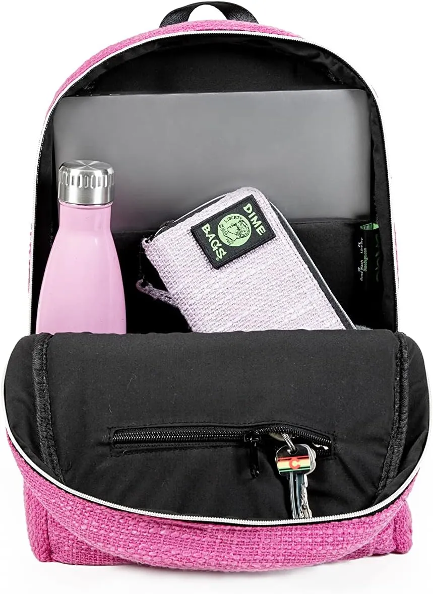 DIME BAGS - Study Buddy, Water-Resistant Backpack, 15-inch Padded Laptop Compartment (Magenta)