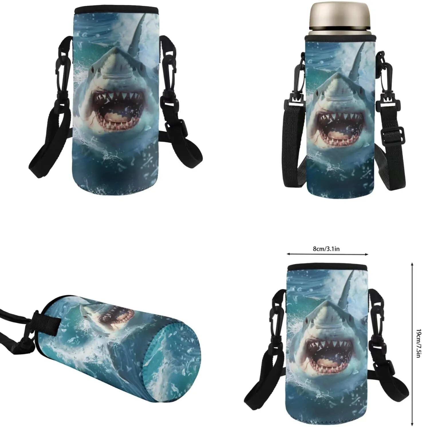 doginthehole 3D Shark Backpack for Boys Cool Bookbag and Lunch Box Set for Boys 4-in-1 Lightweight Boys School Bags 9-10 Years for Preschool Elementary School Kids Casual Travel Book Bags