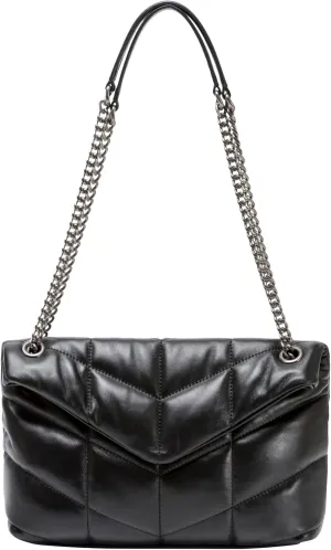 DORIS&JACKY Designer Leather Shoulder Purse For Women Lambskin Quilted Tote Bag With Convertible Chain Strap
