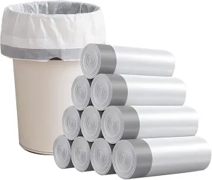 Drawstring 4 Gallon Trash Bags, Individual Unscented Small Garbage Bags, Thickened Separated Trash Can Liners for Bathroom Restroom Office Kitchen, 200 Count (White)