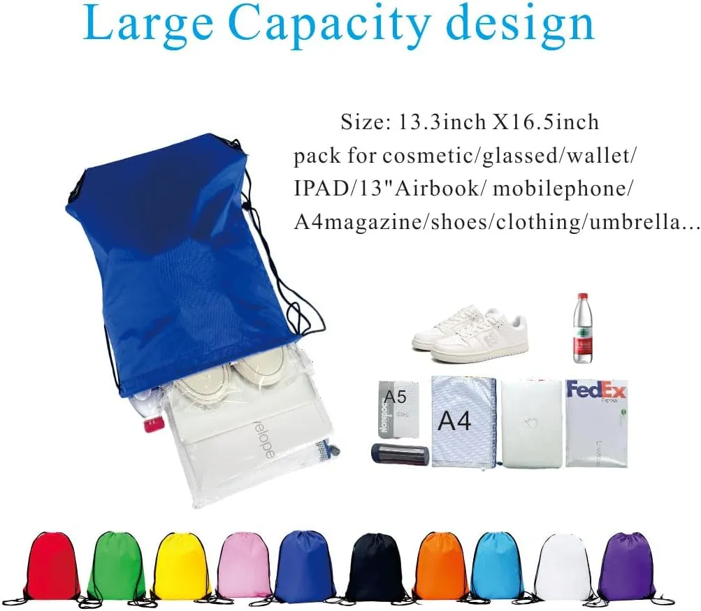 Drawstring Backpack Bulk 50 Packs Draw String Backpack Bags DIY Gym Sports Traveling Yoga Trip Pedestrianism Cinch Bag Sackpack Drawstring (multi color)
