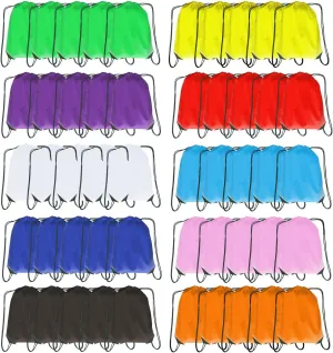 Drawstring Backpack Bulk 50 Packs Draw String Backpack Bags DIY Gym Sports Traveling Yoga Trip Pedestrianism Cinch Bag Sackpack Drawstring (multi color)