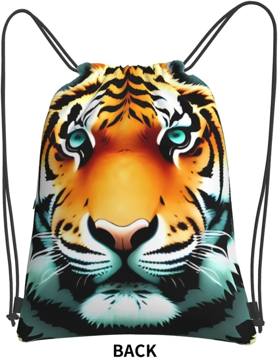 Drawstring Backpack Sports Gym Bags Little fat tiger head Drawstring Bags for Men Women Beach Bag String Bag