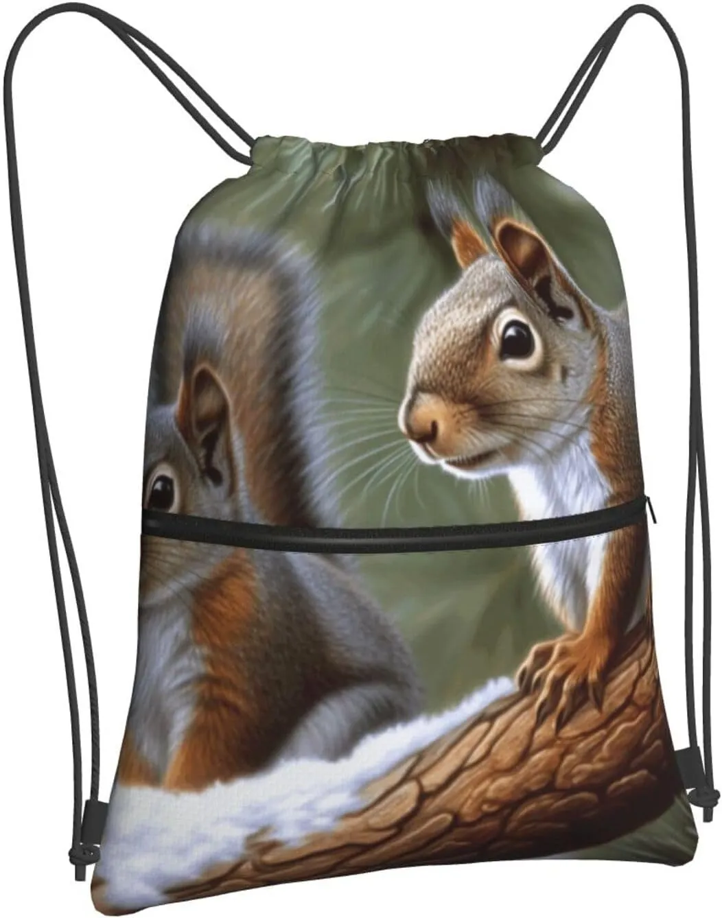 Drawstring Backpack Sports Gym Bags Little Squirrel Drawstring Bags for Men Women Beach Bag String Bag