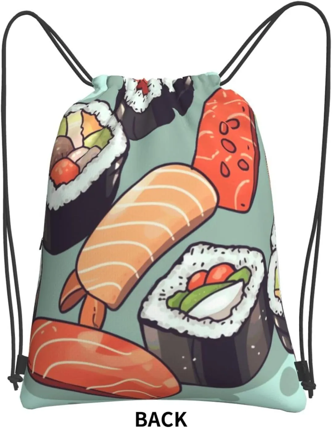 Drawstring Backpack Sports Gym Bags Sushi Drawstring Bags for Men Women Beach Bag String Bag