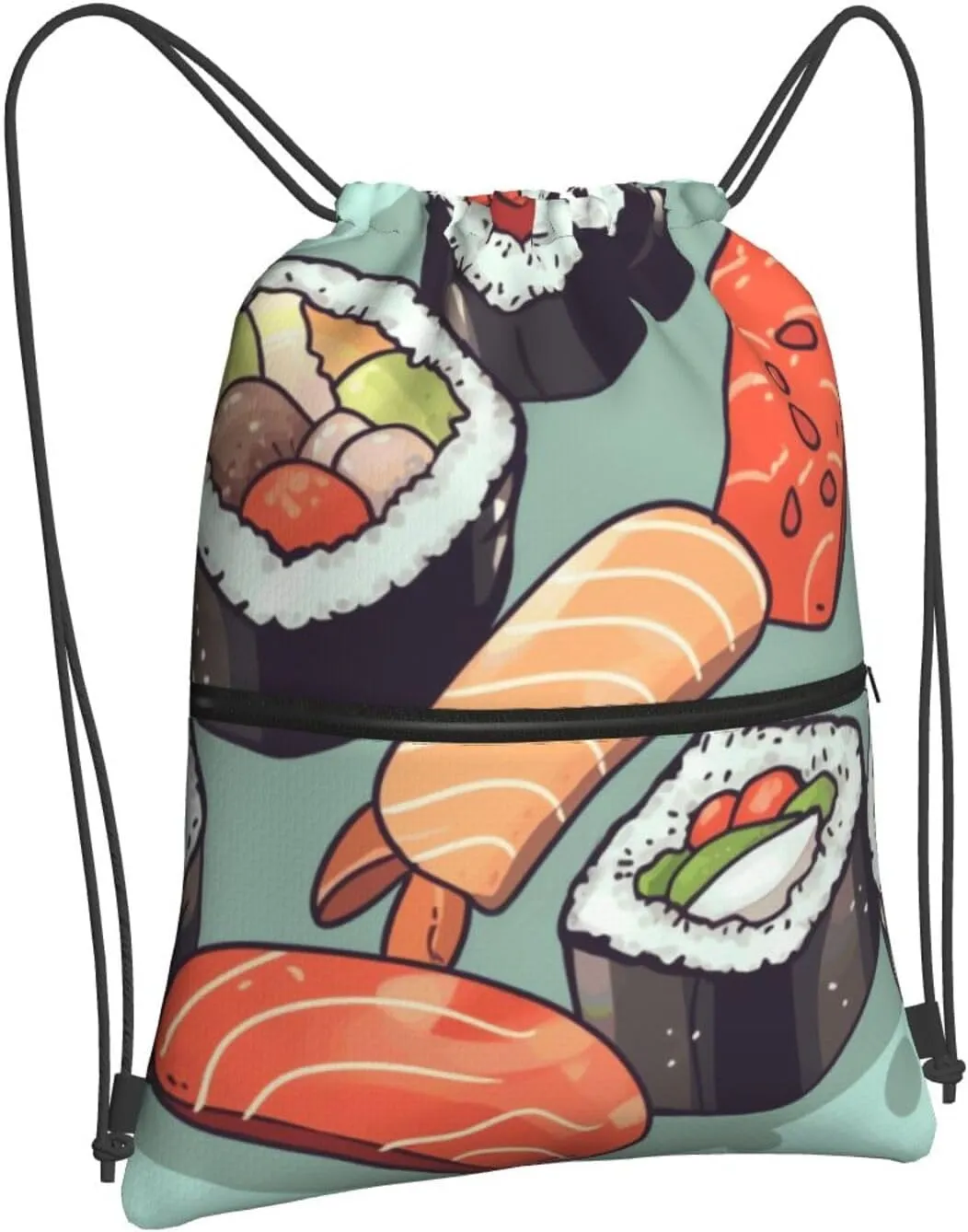 Drawstring Backpack Sports Gym Bags Sushi Drawstring Bags for Men Women Beach Bag String Bag