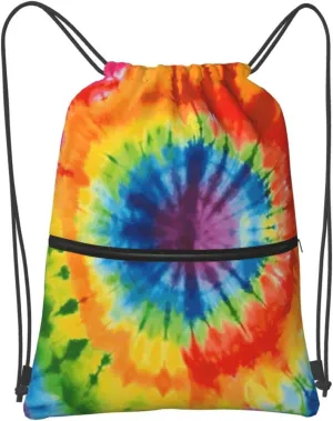 Drawstring Backpack Sports Gym Bags Tie Dye Drawstring Bags for Men Women Beach Bag String Bag