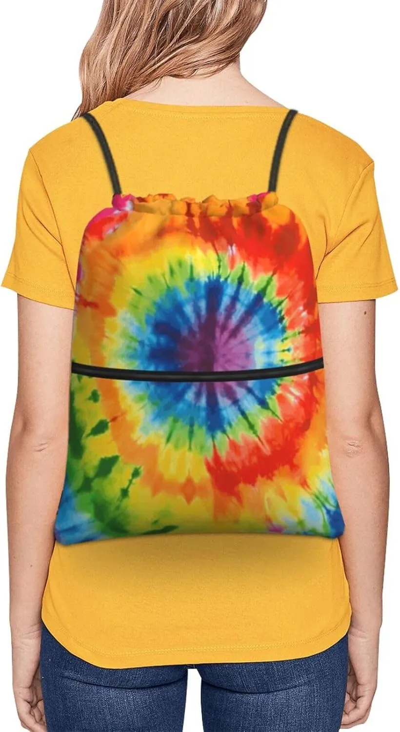 Drawstring Backpack Sports Gym Bags Tie Dye Drawstring Bags for Men Women Beach Bag String Bag