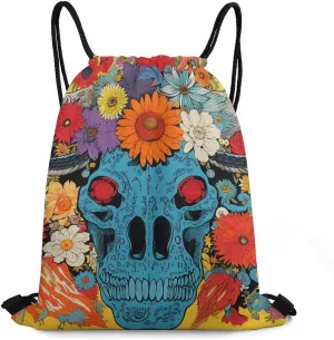 Drawstring Backpack Sports Gym Sackpack for Men Beast Painting Draw String Bag for Travel Beach