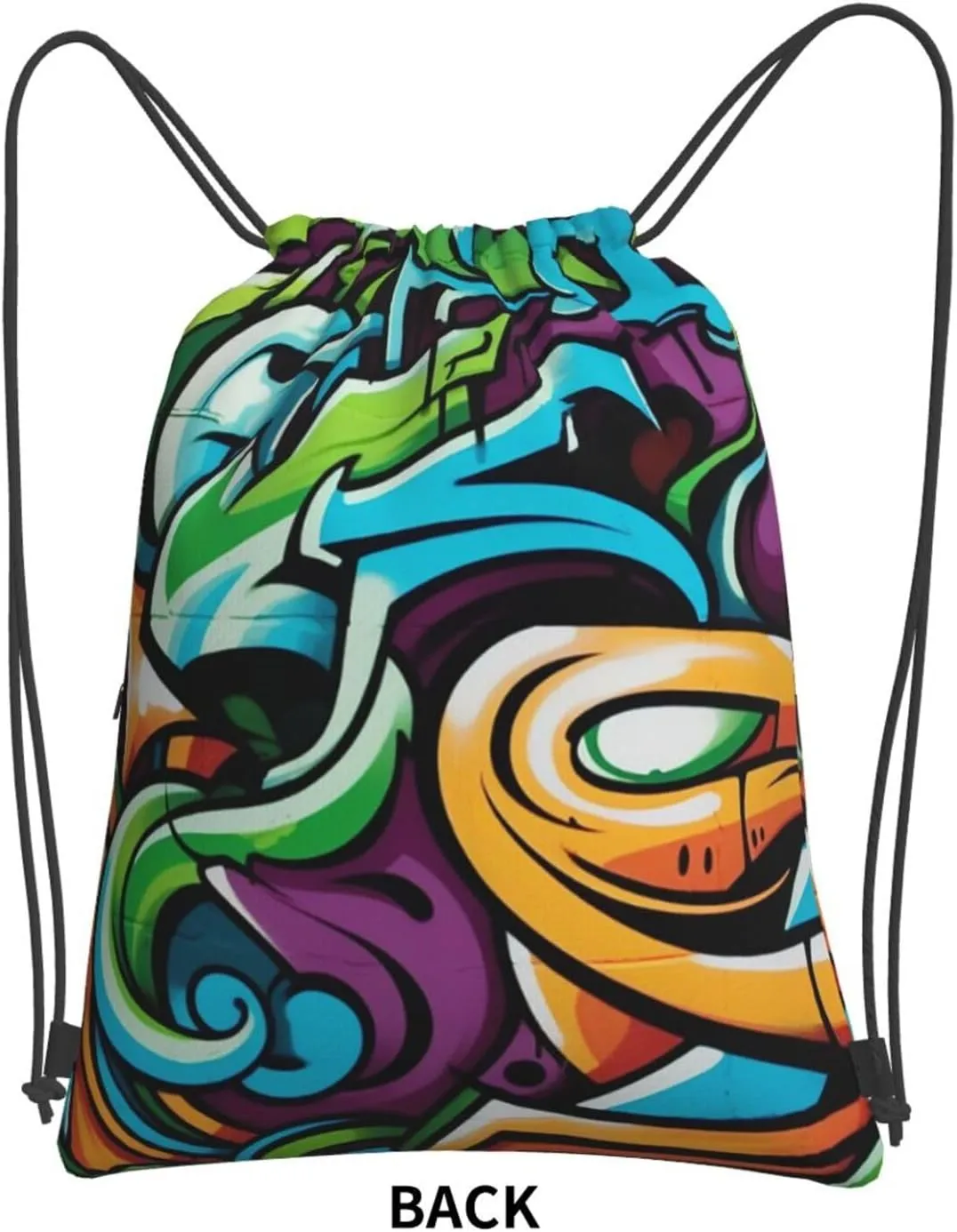 Drawstring Bag Gym Sack Drawstring Backpack Sport Gym Sack Cinch Bag Anime Owl Sport Bags for Travel, Graffiti Drawing Art, One Size