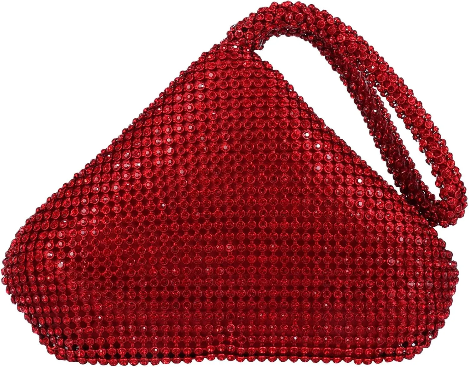 ele ELEOPTION Women Red Evening Bag Women's Clutch Purse Bag Triangle Full Rhinestones Bags Party Cocktail Wedding for 6.0inch Android IOS Phones