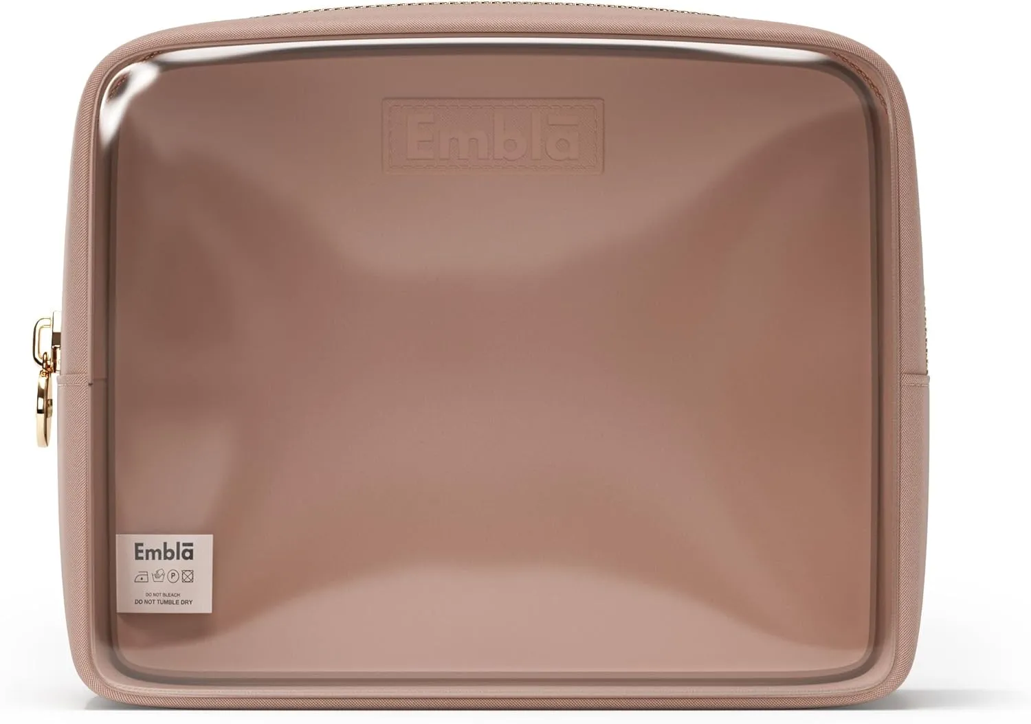 Embla Clear Cosmetic Bag Makeup Case, Clear Zipper Make Up Pouch and Toiletry Travel Tote, Cute Skincare Pouches for Women Girls, Preppy Purse Cosmetic Organizer, Large Makeup Bags, Mocha Mousse