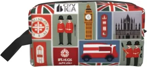 England Symbols Print Storage Bags Travel Cosmetic Organizer Bag Large Capacity Zippered Storage Pouch