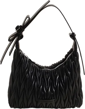 ENOPINK Crossbody Bags for Women Woven Ruched PU Leather Adjustable Strps Handbags Shoulder Hobo Bags Purses