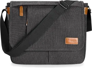 Estarer Messenger Bags for Men 13-13.3 Inch Laptop Briefcase Water Resistant Canvas Bag for Work/Office/Commute Small Shoulder Crossbody Laptop Satchel