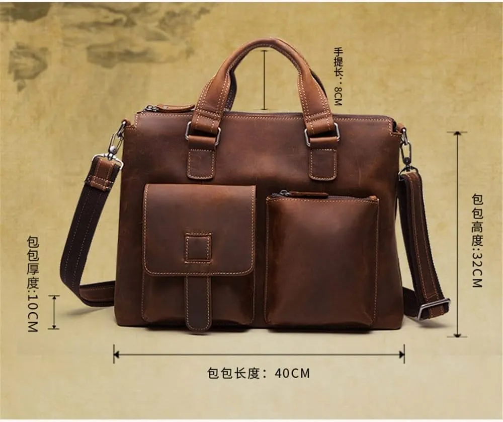 European and American Men's Handbag Retro Business Large-capacity Men's Bag Travel Diagonal Bag