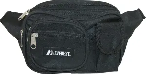 Everest Bags Multi Pocket Fanny Pack Black