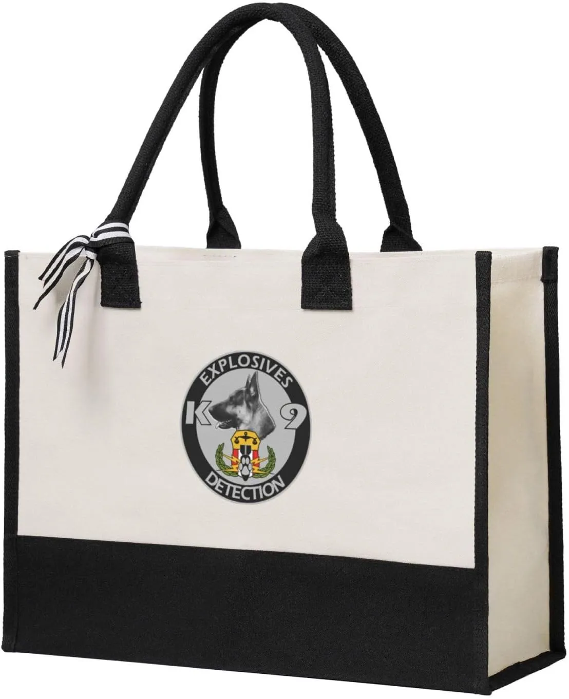 Explosives Detection K9 Canvas Tote Bag, Present Bag, Suitable for Wedding, Birthday, Beach, Holiday, is a Great Gift for Women, Mom, Teachers, Ladies, Friends, Bridesmaids