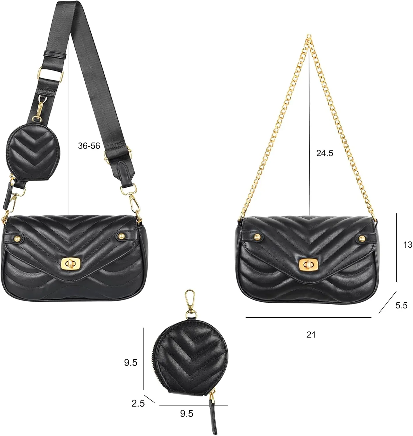 EXTREE crossbody Bags for Women,Trendy Shoulder Vegan Leather Handbags, Satchel Purse with Adjustable Wide Vintage Strap