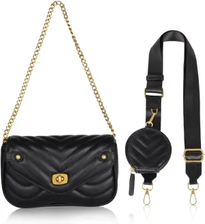EXTREE crossbody Bags for Women,Trendy Shoulder Vegan Leather Handbags, Satchel Purse with Adjustable Wide Vintage Strap