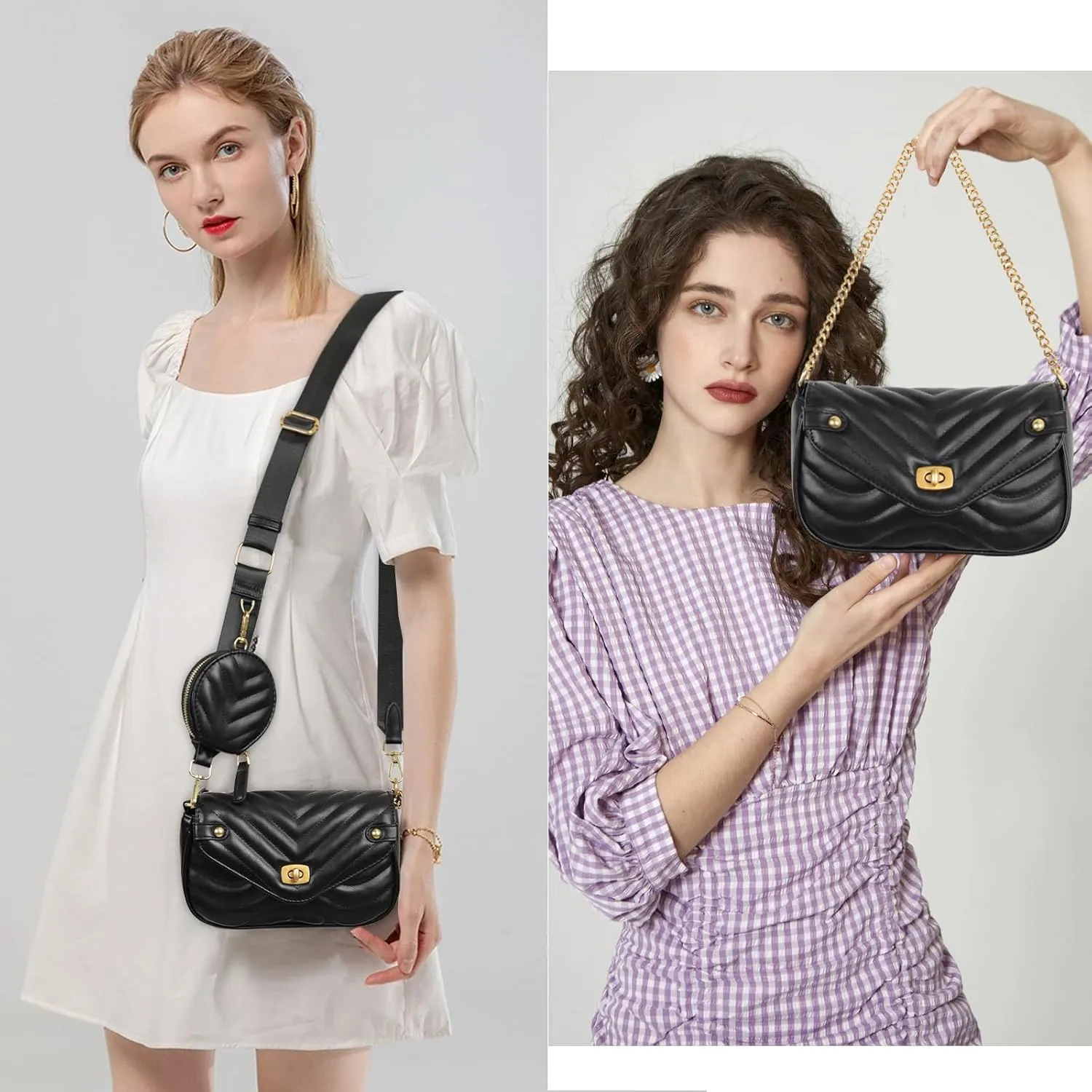 EXTREE crossbody Bags for Women,Trendy Shoulder Vegan Leather Handbags, Satchel Purse with Adjustable Wide Vintage Strap