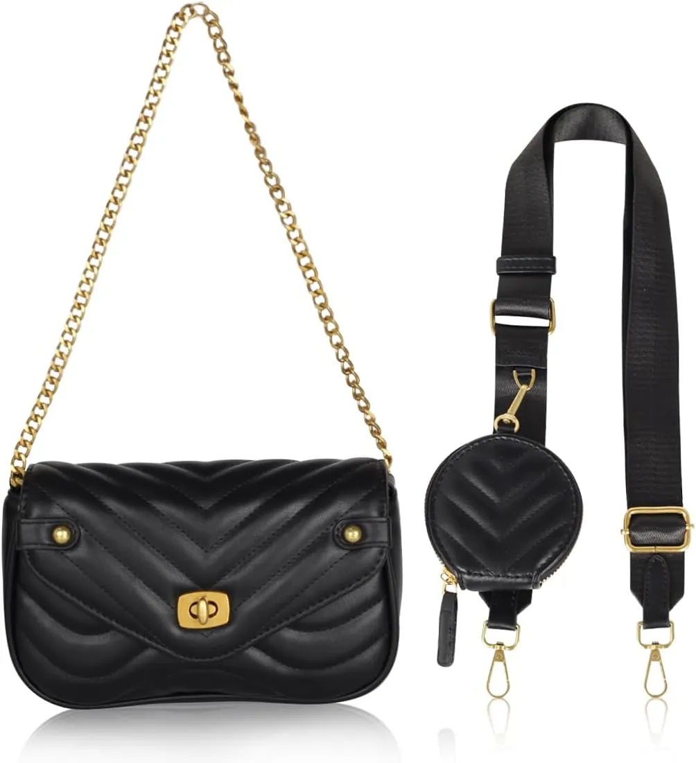 EXTREE crossbody Bags for Women,Trendy Shoulder Vegan Leather Handbags, Satchel Purse with Adjustable Wide Vintage Strap