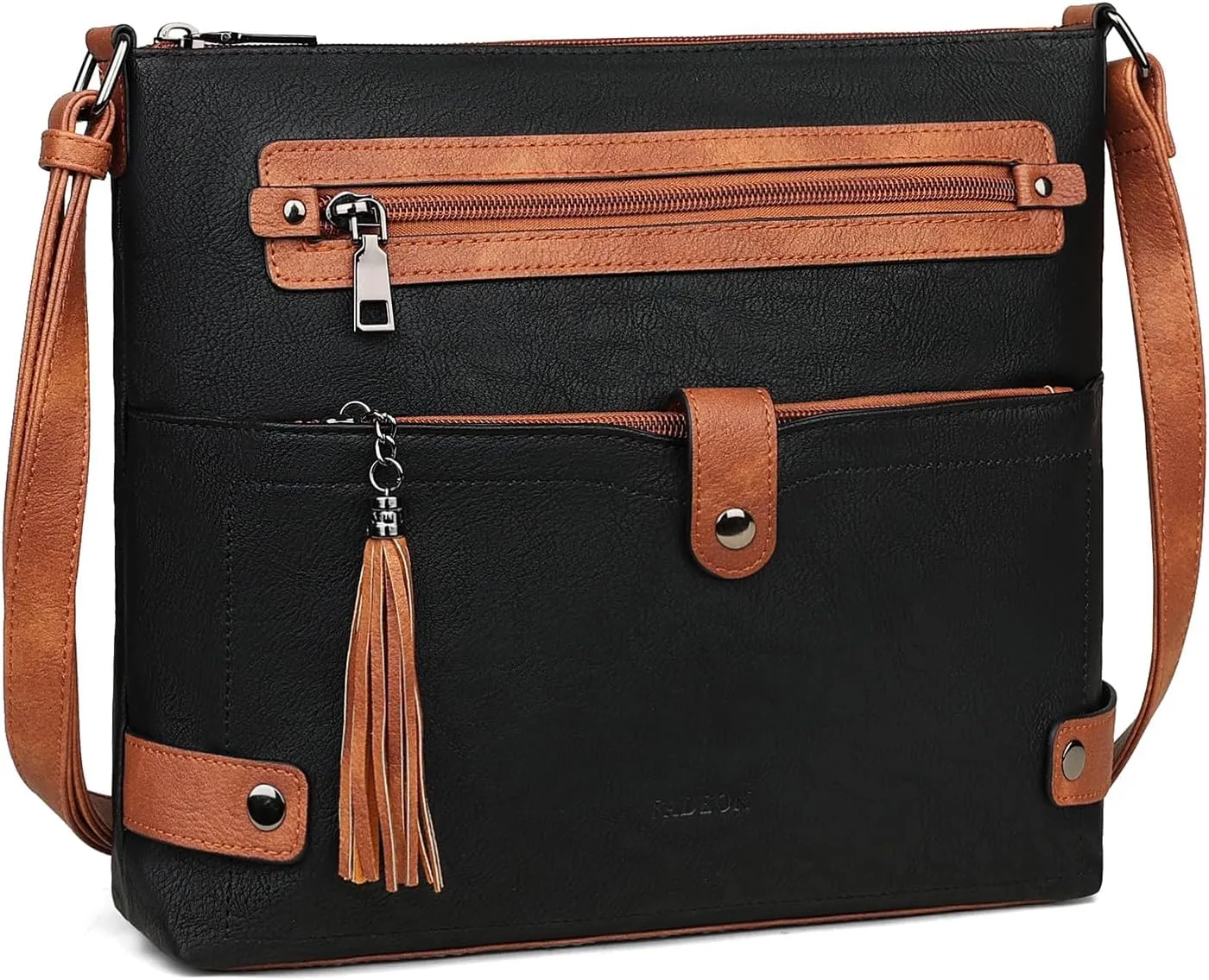FADEON Large Crossbody Purses for Women Crossbody Bag, Designer Leather Cross Body Purses Multi Pocket Shoulder Bag