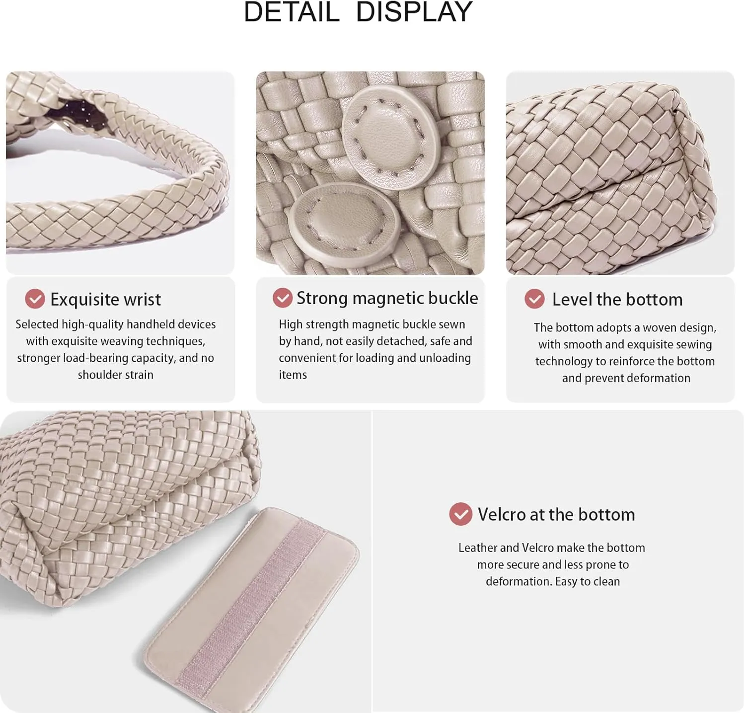 Fashion Designer Handbags and Purses, Women Shoulder Bag, Casual Hand Woven Shopping Tote Hobo, Ladies Underarm Bags