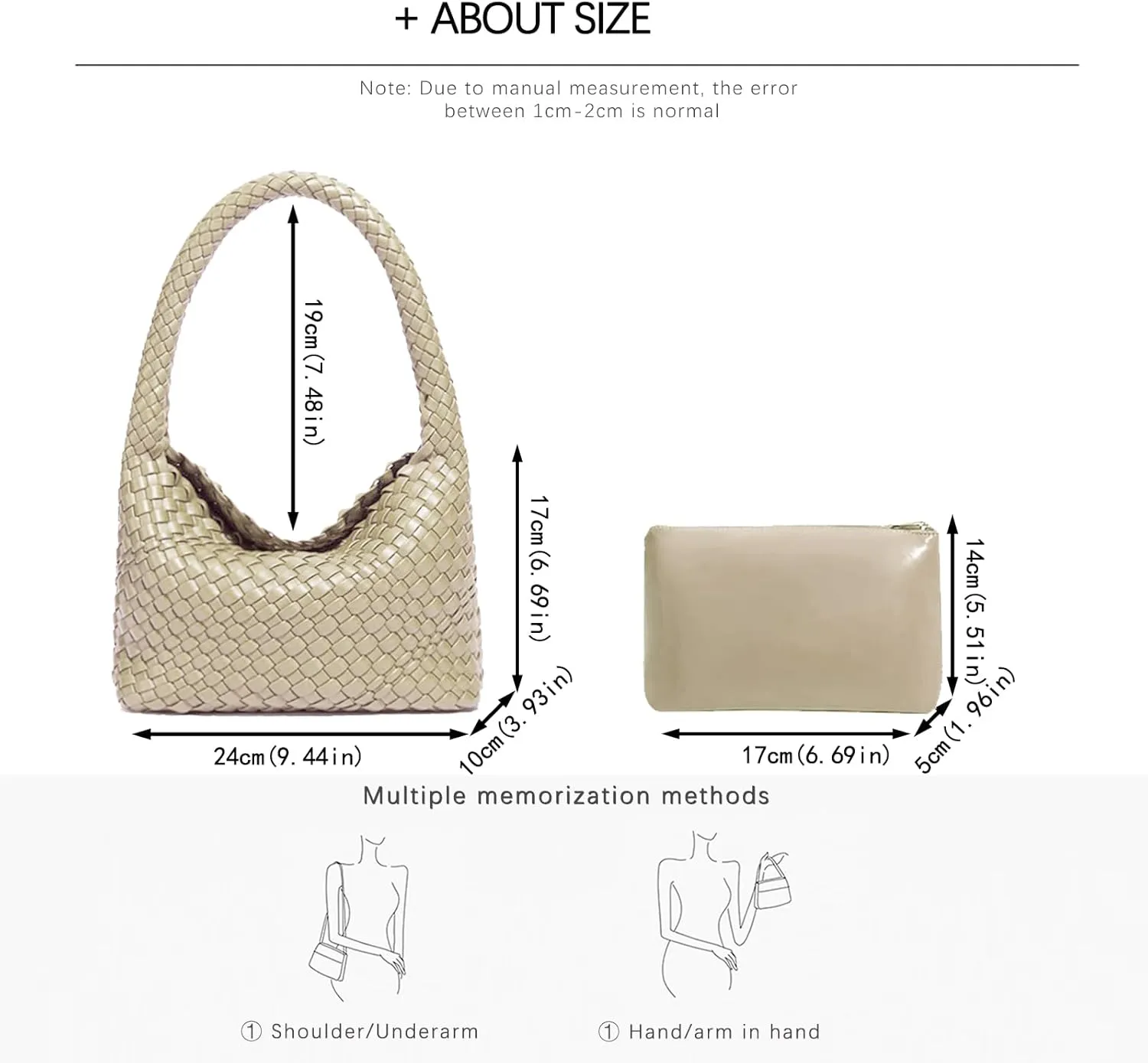 Fashion Designer Handbags and Purses, Women Shoulder Bag, Casual Hand Woven Shopping Tote Hobo, Ladies Underarm Bags