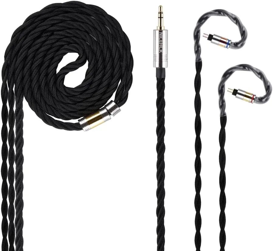 FirstTouch in Ear Monitor, 6N OFC IEM Cable, Silver Copper Alloy Earphone Upgraded Cords, HiFi Wired IEMs Cable for ZS10 PRO 2 AS10 PRO ZSN PRO X Wan’er SIMGOT EM6L (3.5mm 0.78 2pin)