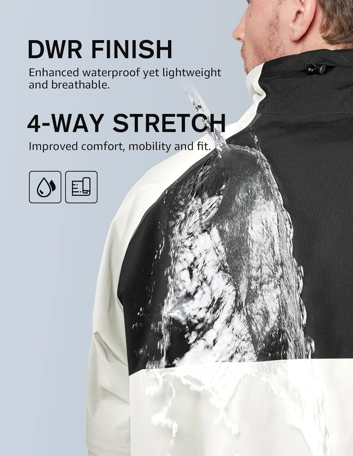 fit space Waterproof Golf Rain Jacket for Men 20K Performance Lightweight Rain Jackets for All Sports