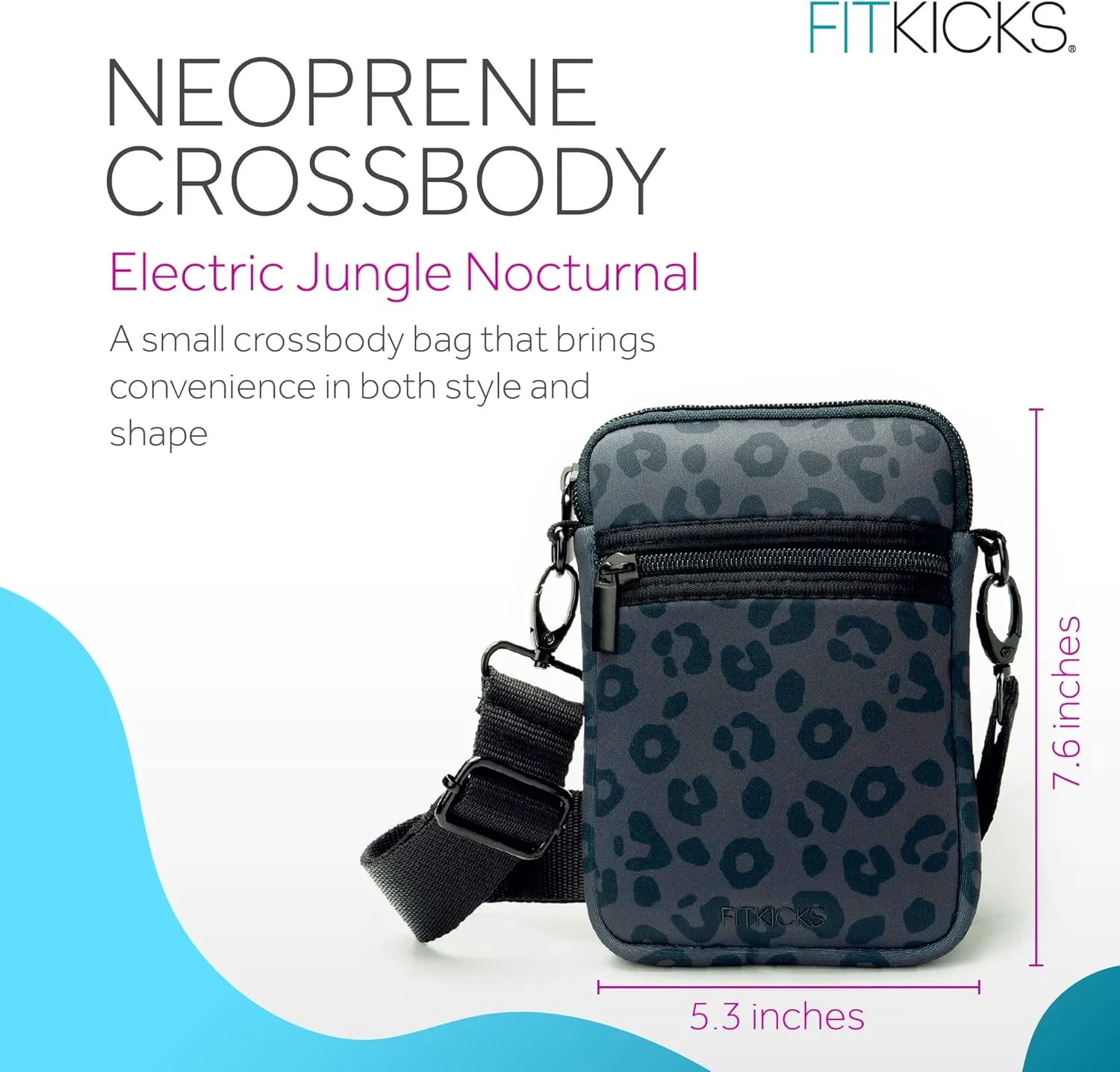 FITKICKS Crossovers Active Sport Lifestyle Crossbody Sport Water-Resistant Casual Bag Sling Purse - Nocturnal