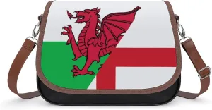 Flag of England And Wales Womens Messenger Crossbody Bags Small Shoulder Handbags Purse with Adjustable Strap
