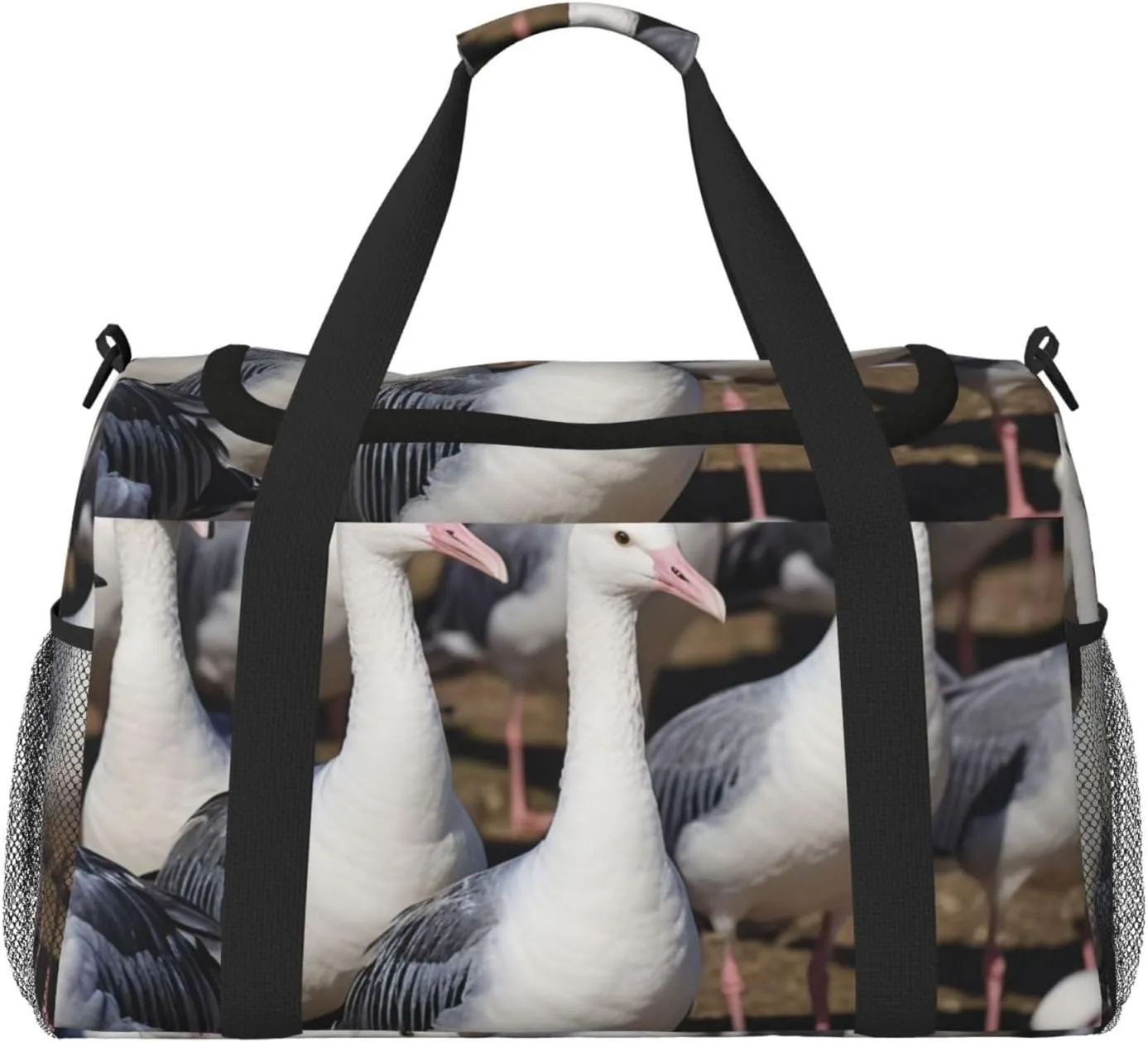 Flock of Birds Print Travel Duffle Bag - Foldable Personal Item Travel Bag for Women & Men,Carry-On Convertible Crossbody Tote Bags with Adjustable Shoulder Strap & Pockets 13x10.2x19.7 in
